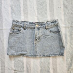 Y2K Light Blue Denim Mini Skirt